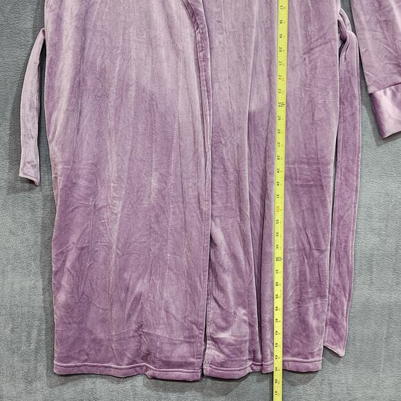 Pure Fiber Robe Velvety Soft Velour Bathrobe Lilac Size Small Warm Soft Fuzzy - Picture 6 of 7